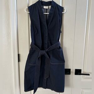 Chico's Dark Blue Belted Denim Dress